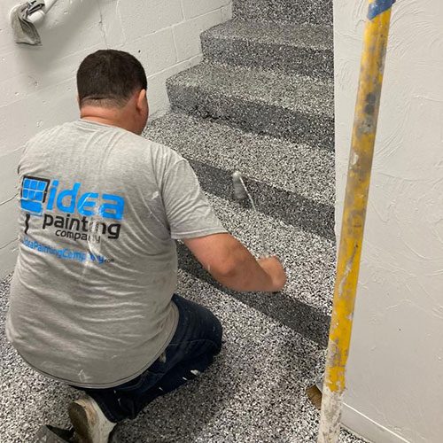 basement concrete stair coating epoxy polyurea 500px